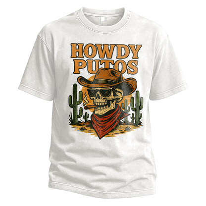 Howdy Putos Sunset Cowboy Tee