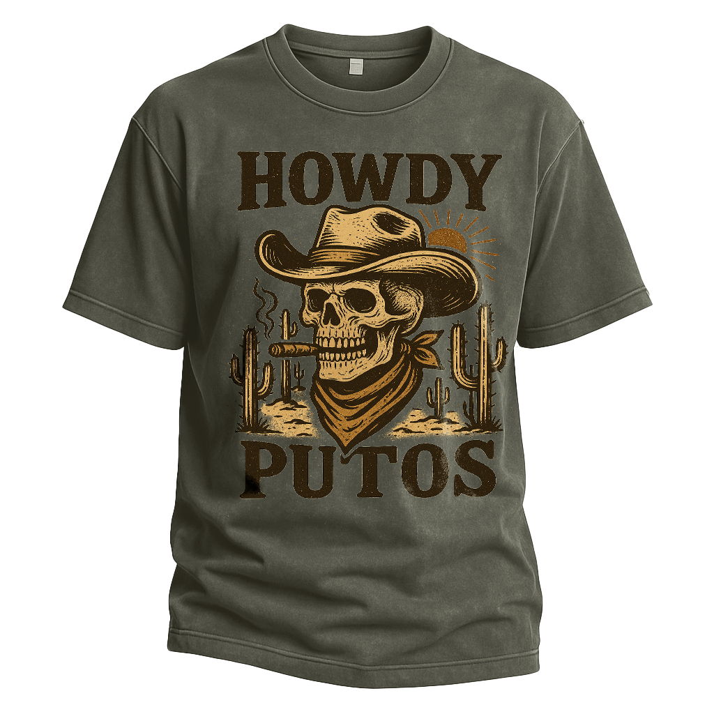 Howdy Cowboy Skull Tee