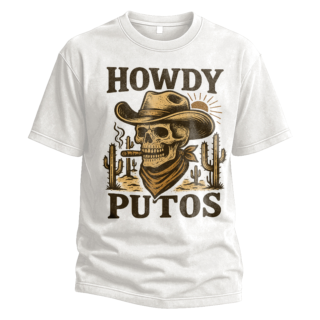 Howdy Cowboy Skull Tee