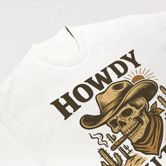 Howdy Cowboy Skull Tee