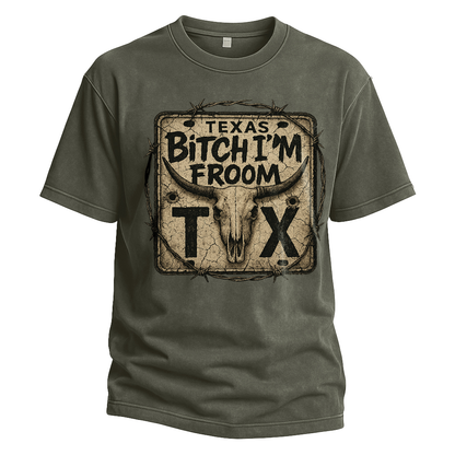 Bitch I’m From TX License Plate Tee