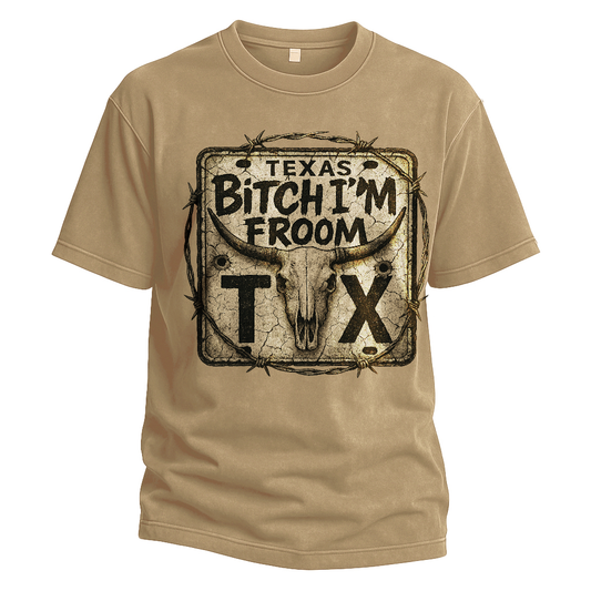 Bitch I’m From TX License Plate Tee