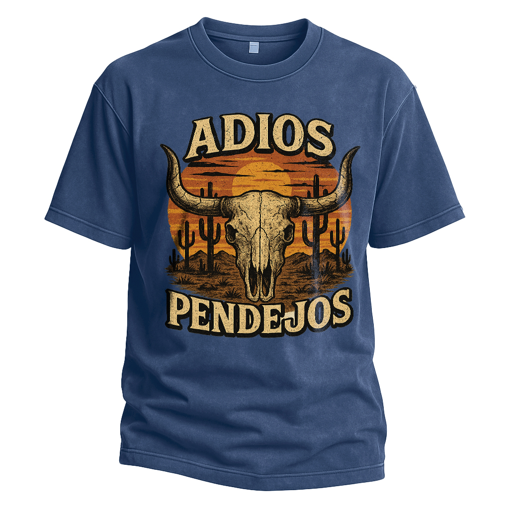 Adios Pendejos Sunset Skull Tee