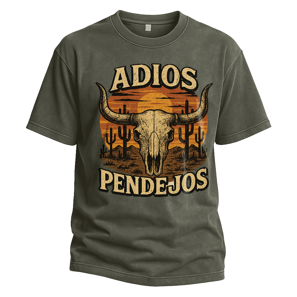Adios Pendejos Sunset Skull Tee