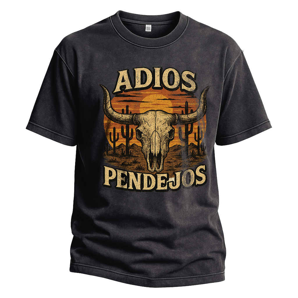 Adios Pendejos Sunset Skull Tee