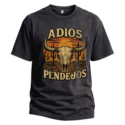 Adios Pendejos Sunset Skull Tee