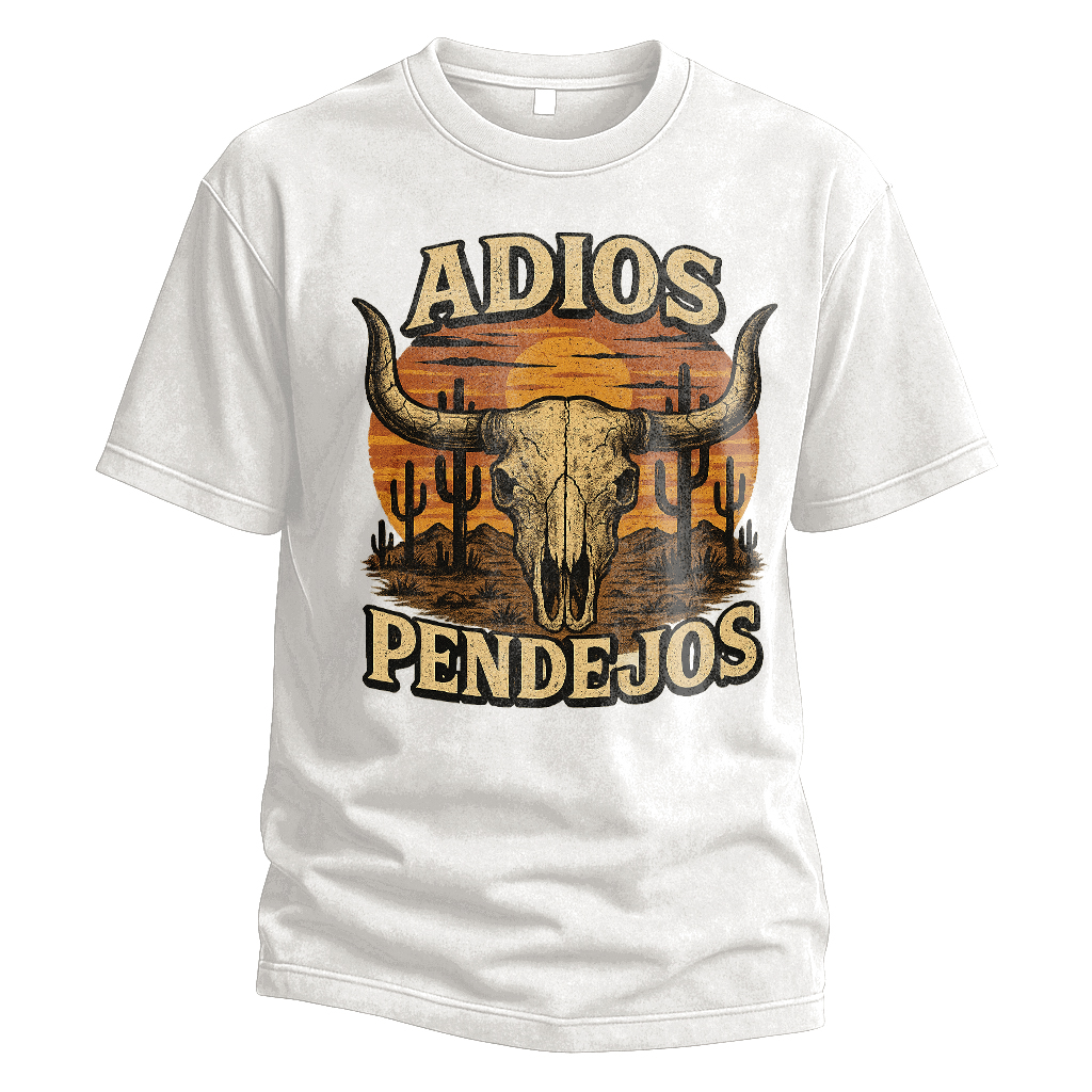 Adios Pendejos Sunset Skull Tee