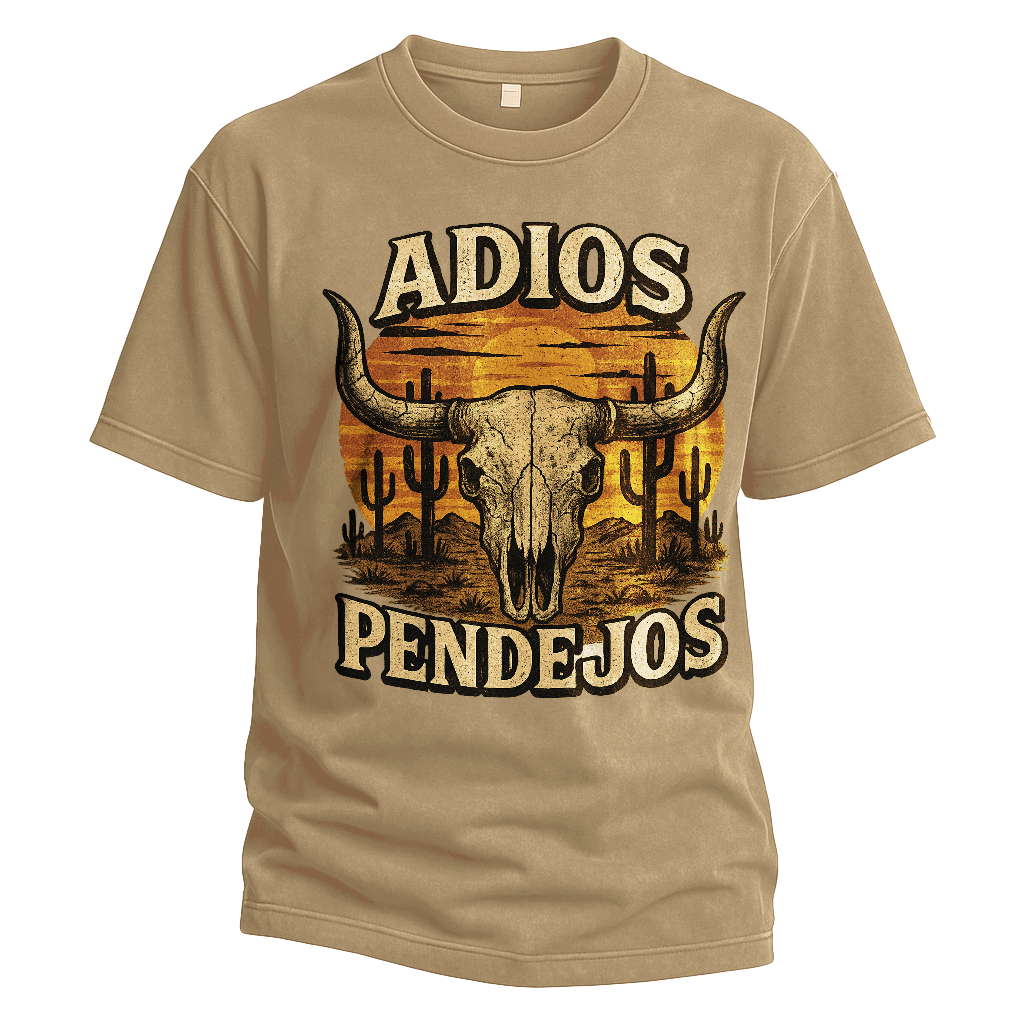 Adios Pendejos Sunset Skull Tee