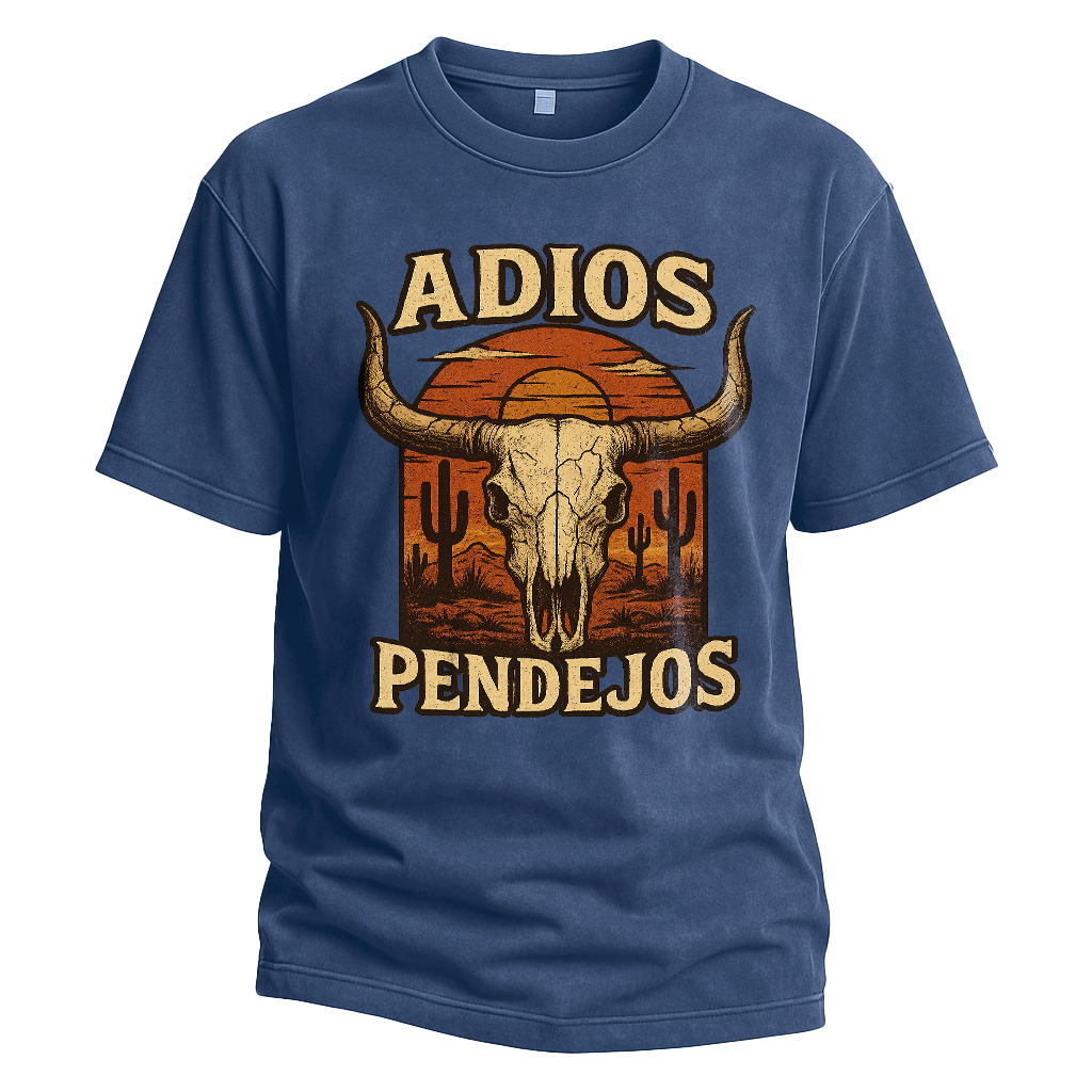 Adios Pendejos Sunset Skull Tee