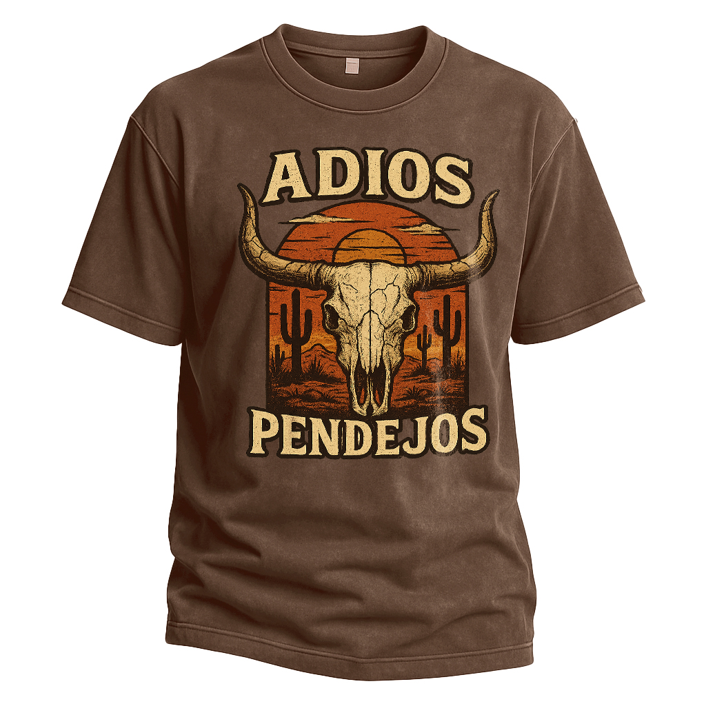 Adios Pendejos Sunset Skull Tee