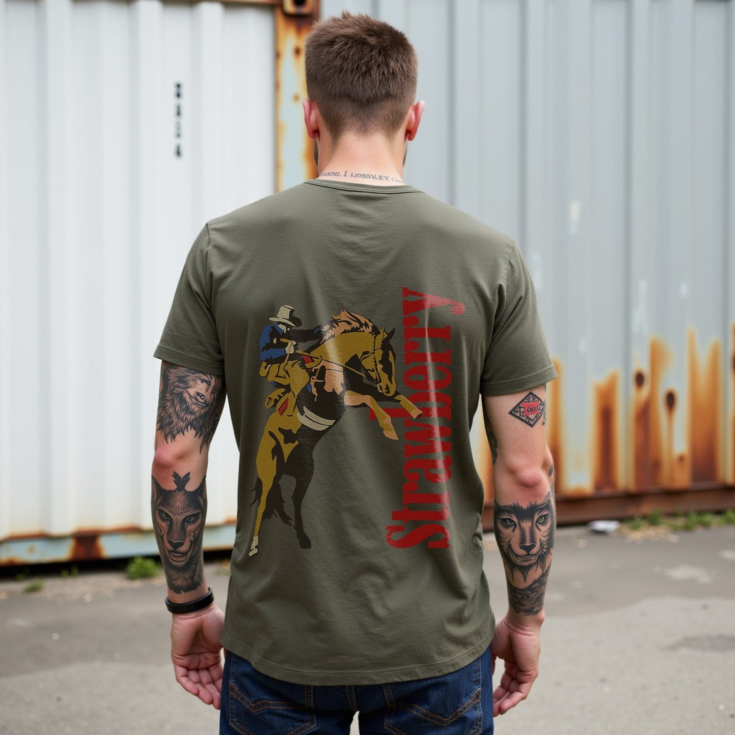 Strawberry Bucking Bronco Tee