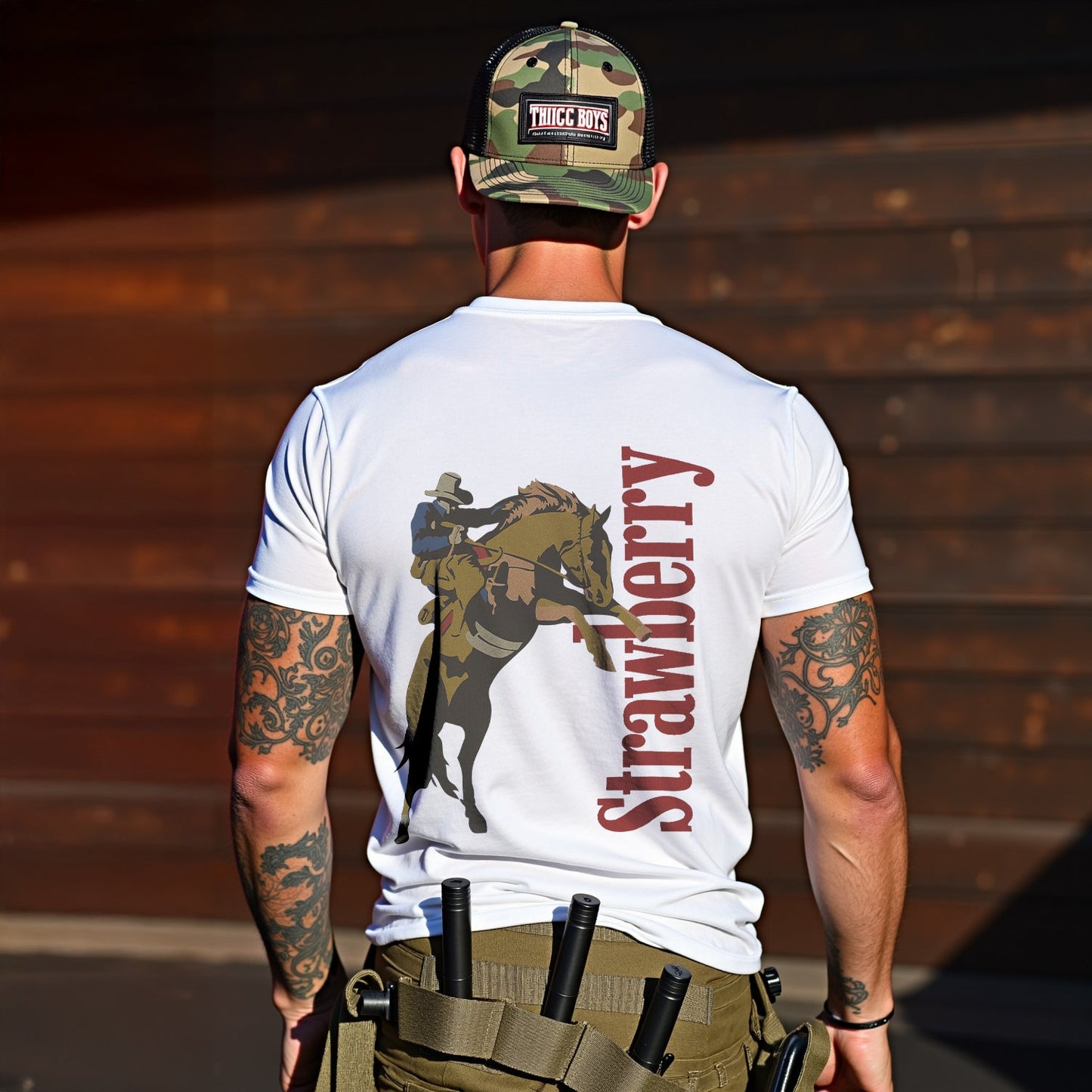 Strawberry Bucking Bronco Tee