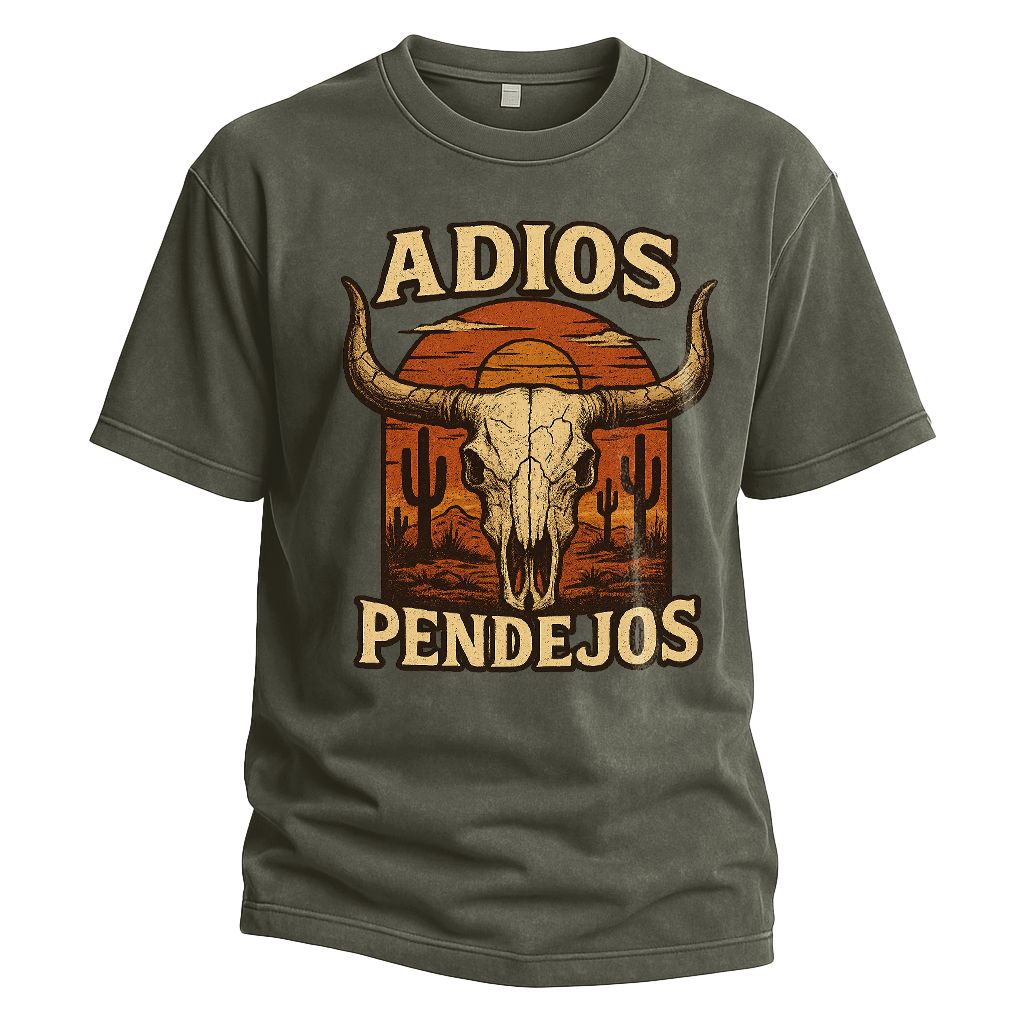 Adios Pendejos Sunset Skull Tee