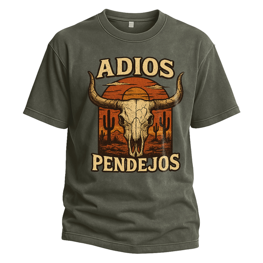 Adios Pendejos Sunset Skull Tee