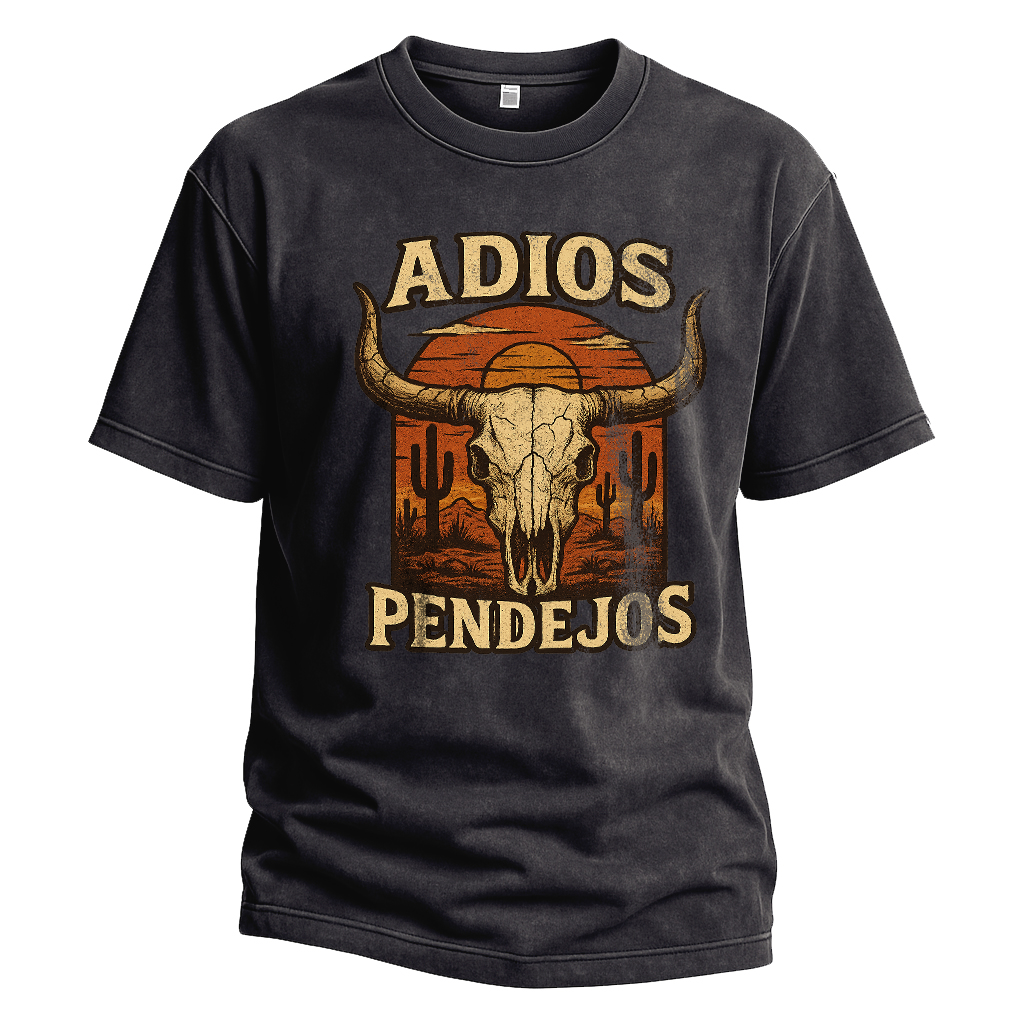 Adios Pendejos Sunset Skull Tee