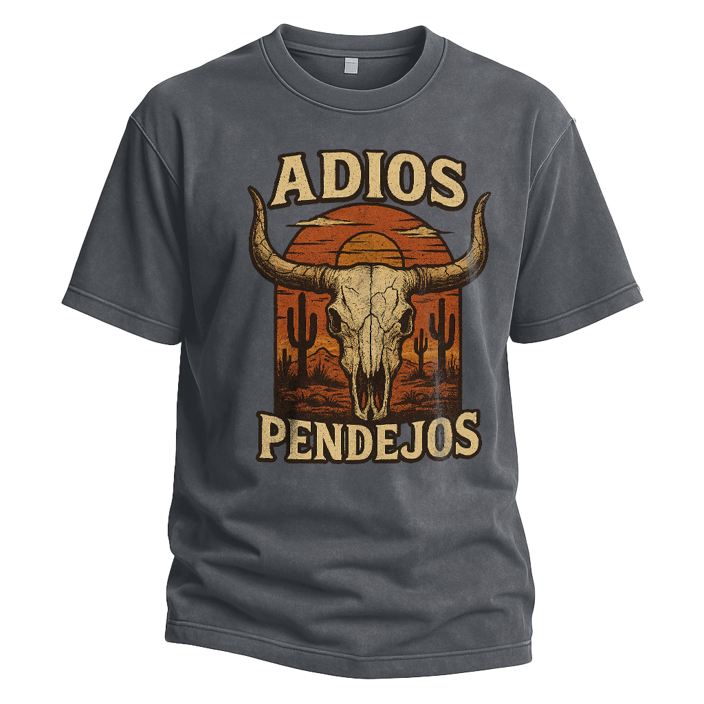 Adios Pendejos Sunset Skull Tee