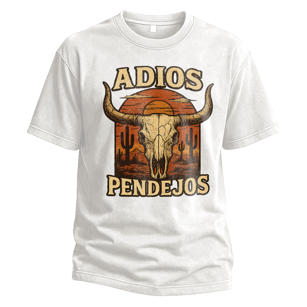 Adios Pendejos Sunset Skull Tee