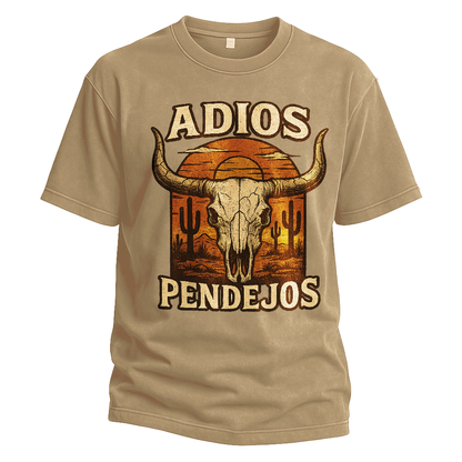 Adios Pendejos Sunset Skull Tee