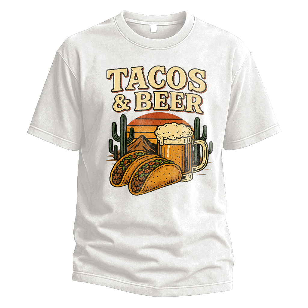 Tacos & Beer Sunset Tee
