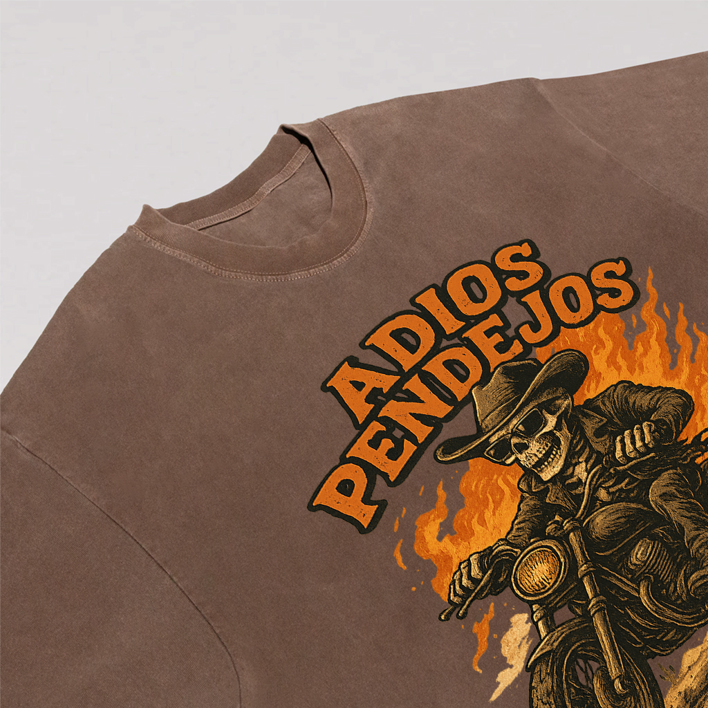 Adios Pendejos Cowboy Biker Tee