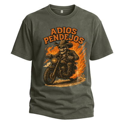 Adios Pendejos Cowboy Biker Tee