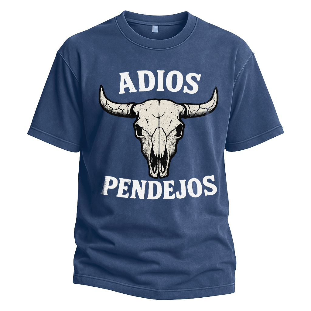Adios Pendejos Bull Skull Tee