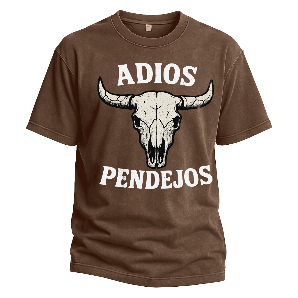 Adios Pendejos Bull Skull Tee