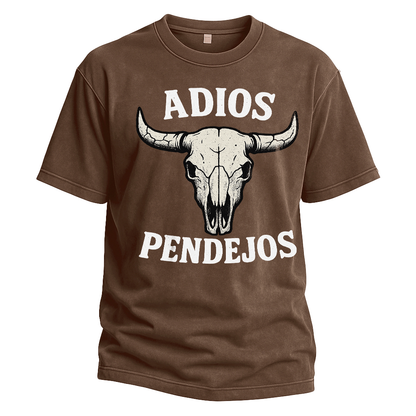 Adios Pendejos Bull Skull Tee