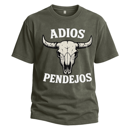 Adios Pendejos Bull Skull Tee