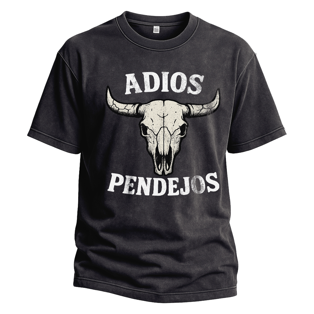 Adios Pendejos Bull Skull Tee