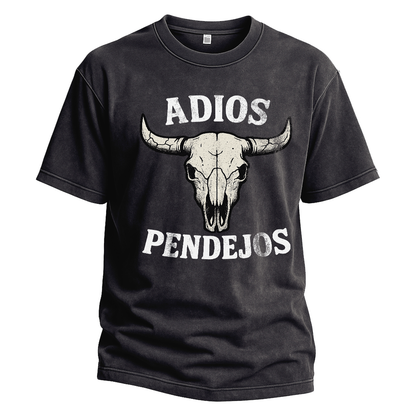 Adios Pendejos Bull Skull Tee
