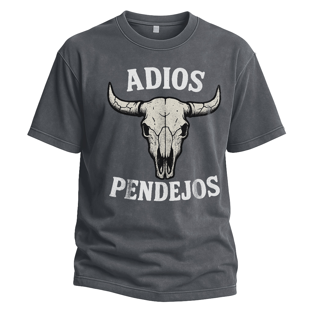Adios Pendejos Bull Skull Tee