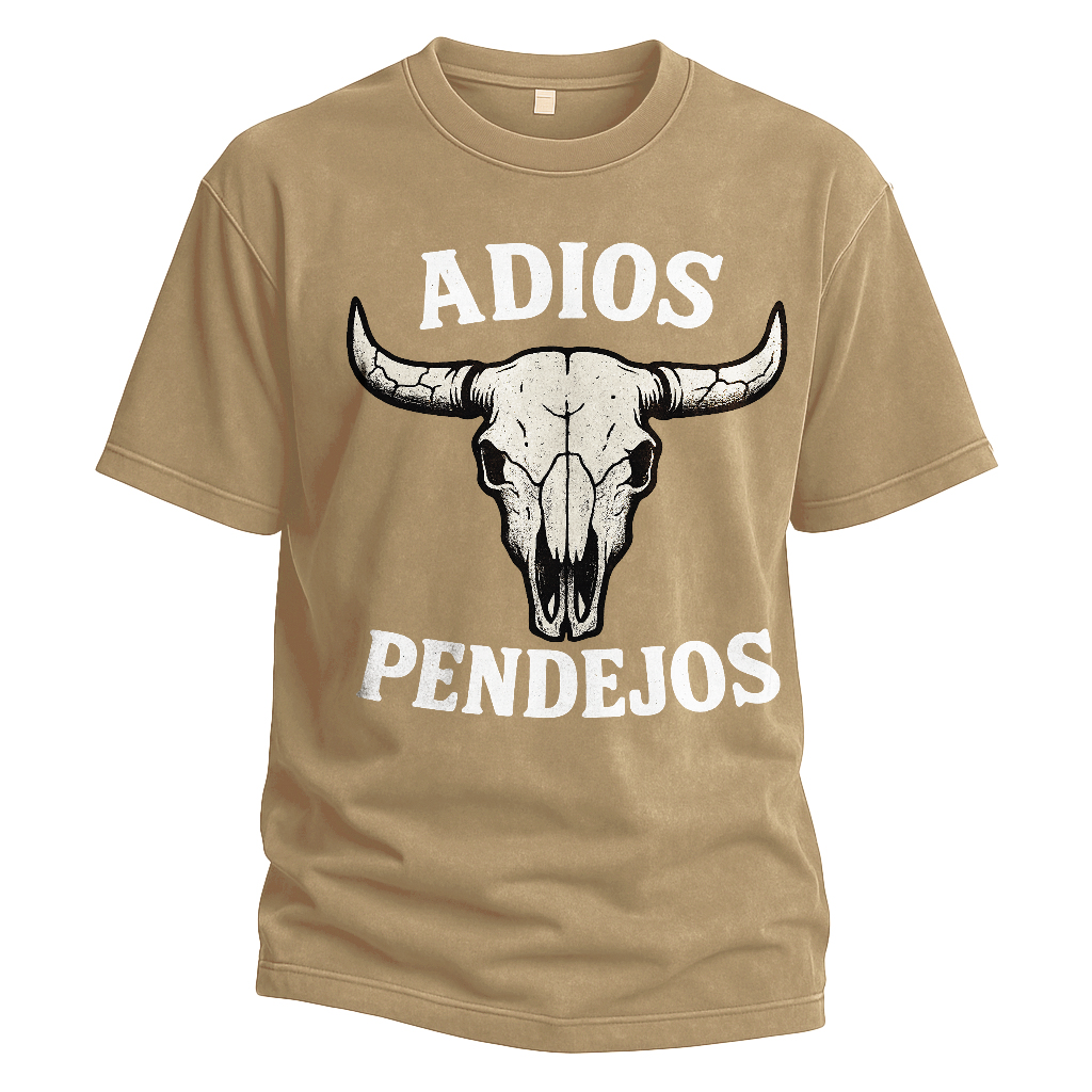 Adios Pendejos Bull Skull Tee