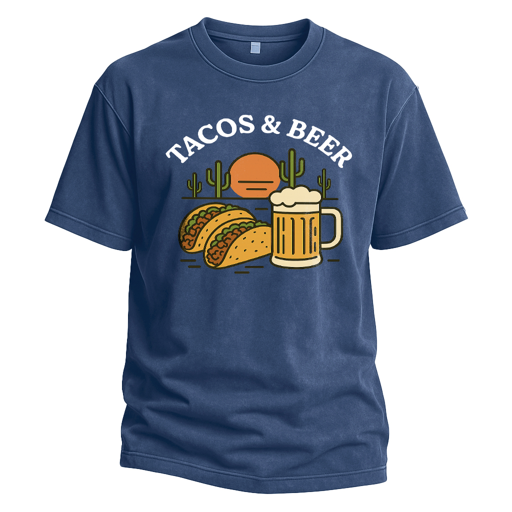 Tacos & Beer Minimal Sunset Tee