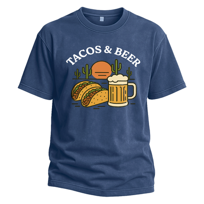 Tacos & Beer Minimal Sunset Tee