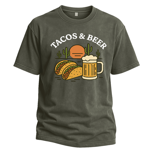 Tacos & Beer Minimal Sunset Tee