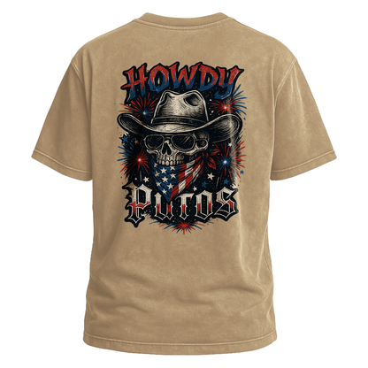 Howdy Putos Fireworks Skull Backprint Tee