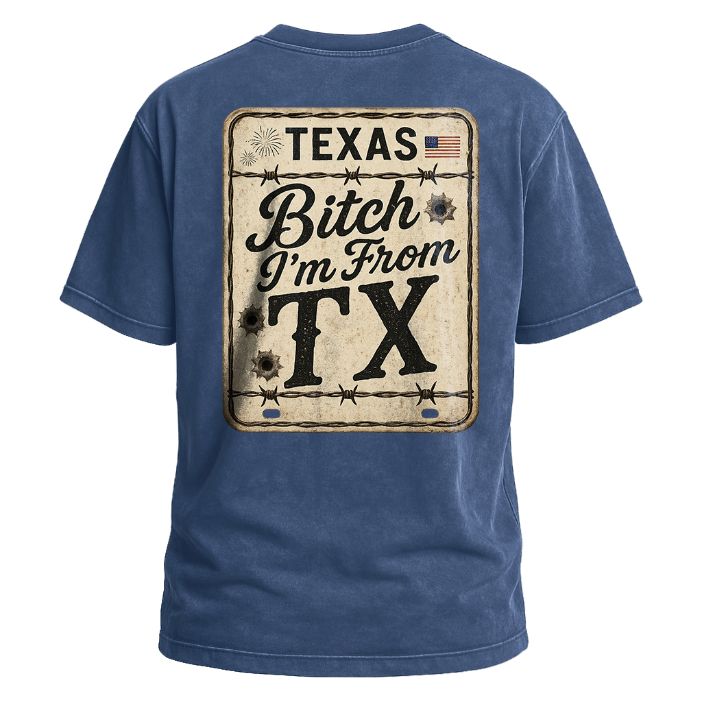 Bitch I’m From TX Americana Plate Tee