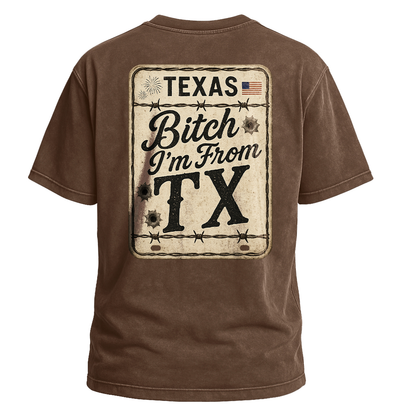 Bitch I’m From TX Americana Plate Tee