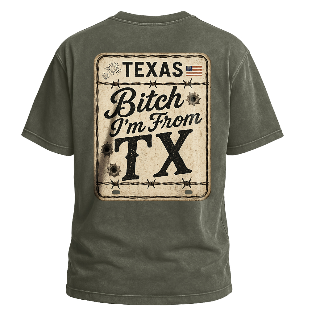 Bitch I’m From TX Americana Plate Tee