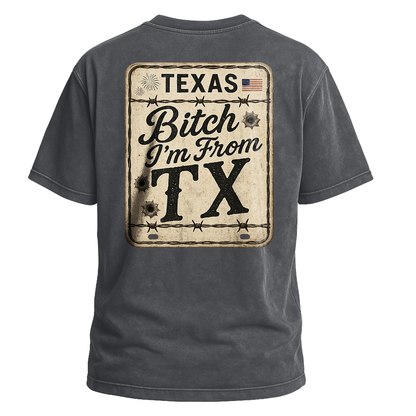 Bitch I’m From TX Americana Plate Tee