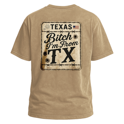 Bitch I’m From TX Americana Plate Tee
