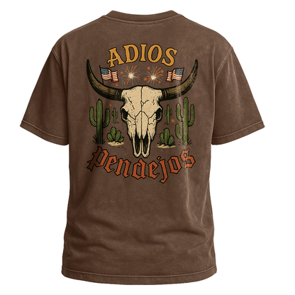 Adios Pendejos Desert Flag Skull Tee