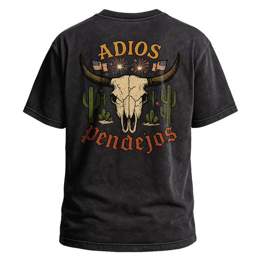 Adios Pendejos Desert Flag Skull Tee