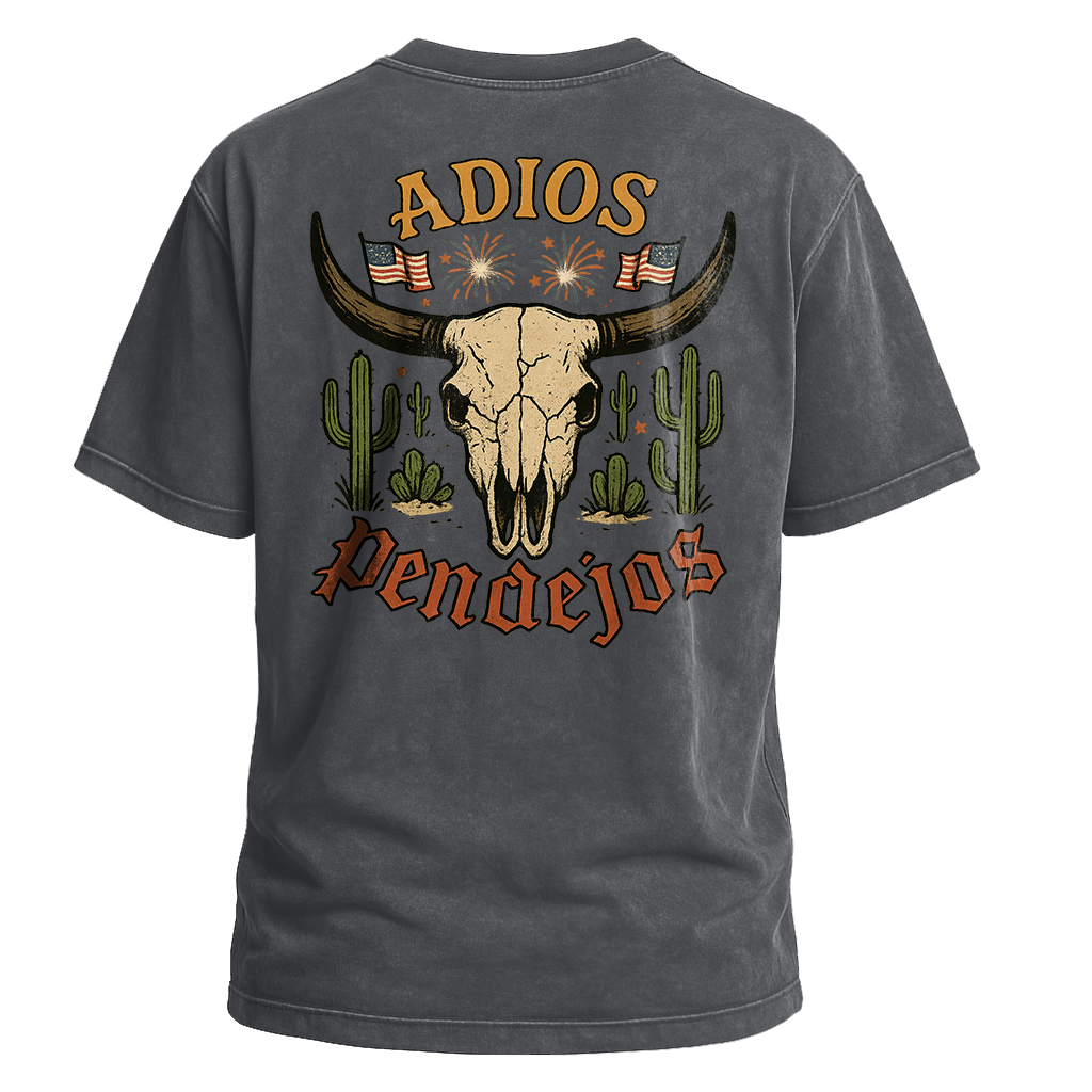 Adios Pendejos Desert Flag Skull Tee