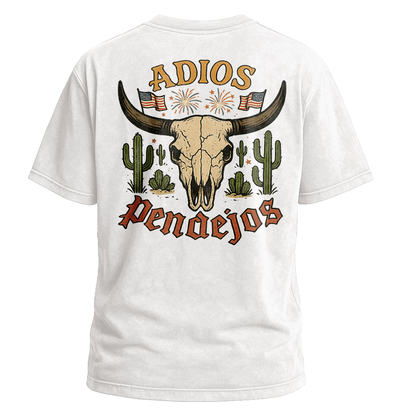 Adios Pendejos Desert Flag Skull Tee