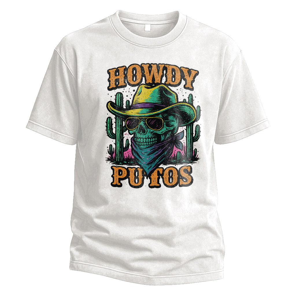 Howdy Putos Neon Cowboy Tee