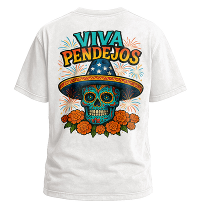 Viva Pendejos Sugar Skull Fireworks Tee