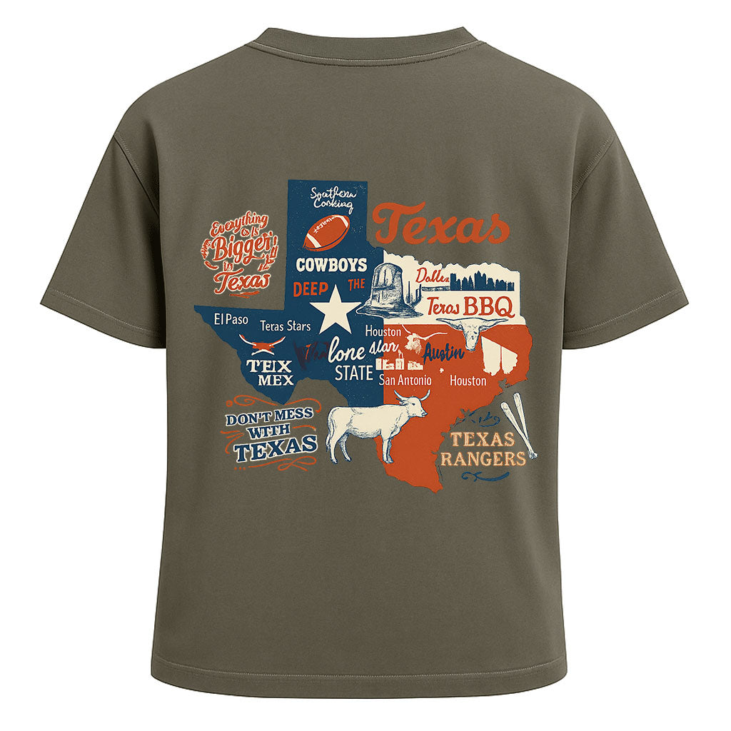 Texas Icons Map Graphic Tee