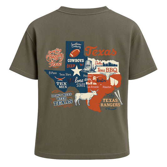 Texas Icons Map Graphic Tee